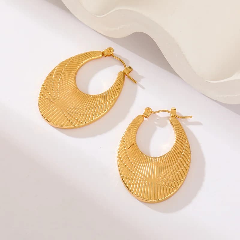 316L Stainless Steel Gold Plated Geometric Stud Earrings