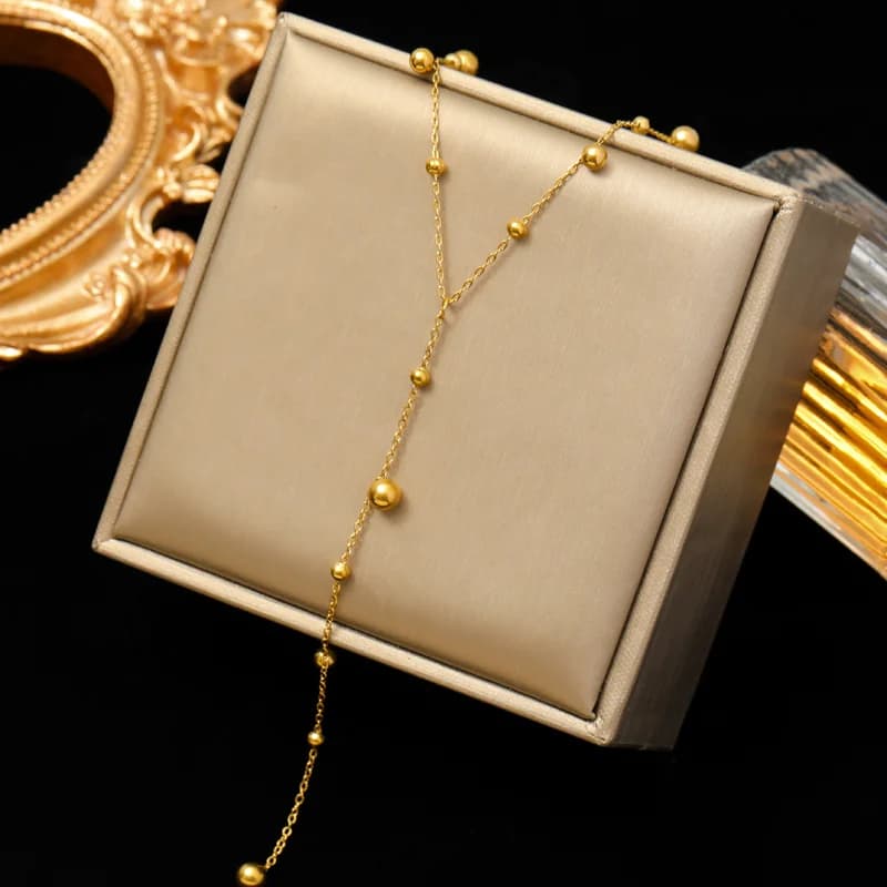 Solid Beaded Stainless Steel Necklace