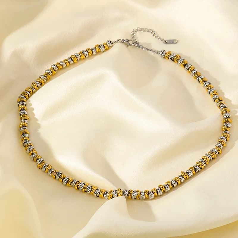 Two-Color Chain Necklace and Bracelet Set