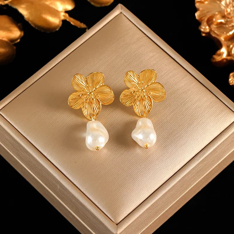 Butterfly Pearl Stud Earrings