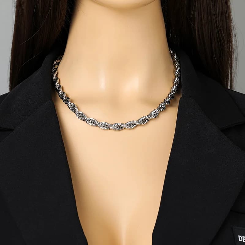 8mm Chunky Chain Necklace, 18K Gold Plated