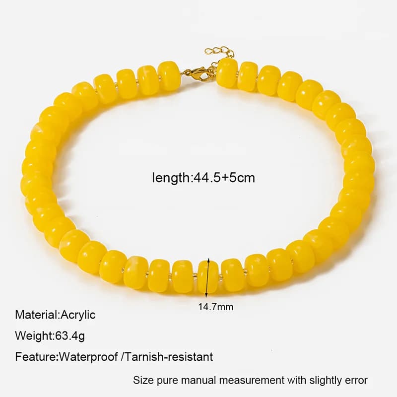 Acrylic Resin Beaded Collar Necklace
