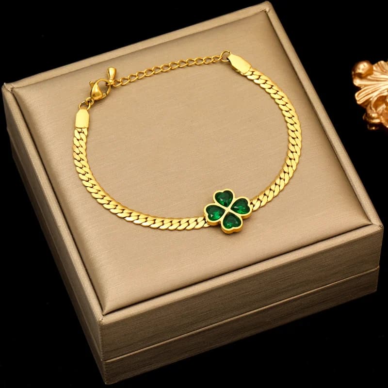 18K Gold Plated Synthetic Zircon Beaded Bracelet