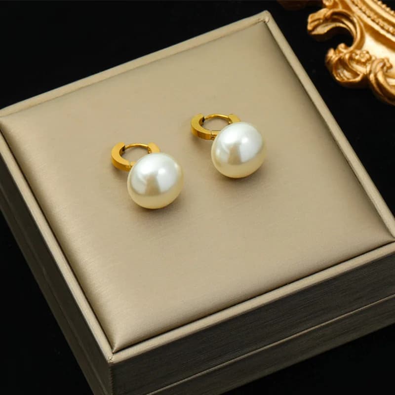Phoenix Leopard Cross Pearl Earrings