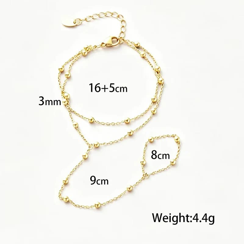 Textured Metal Bead Chain Bracelet