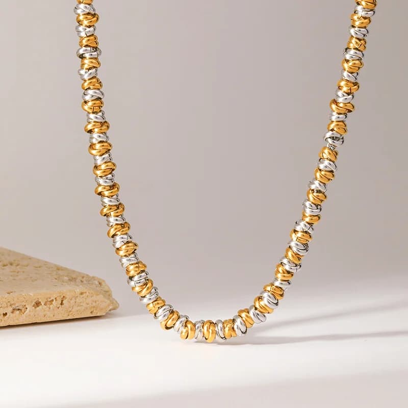 Two-Color Chain Necklace and Bracelet Set