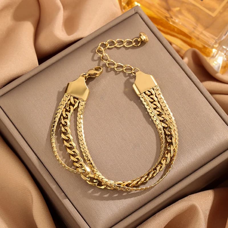 Layered Twisted Bracelet, Gold-Plated
