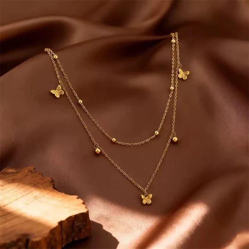 316L Stainless Steel Double-Layer Butterfly Bead Set