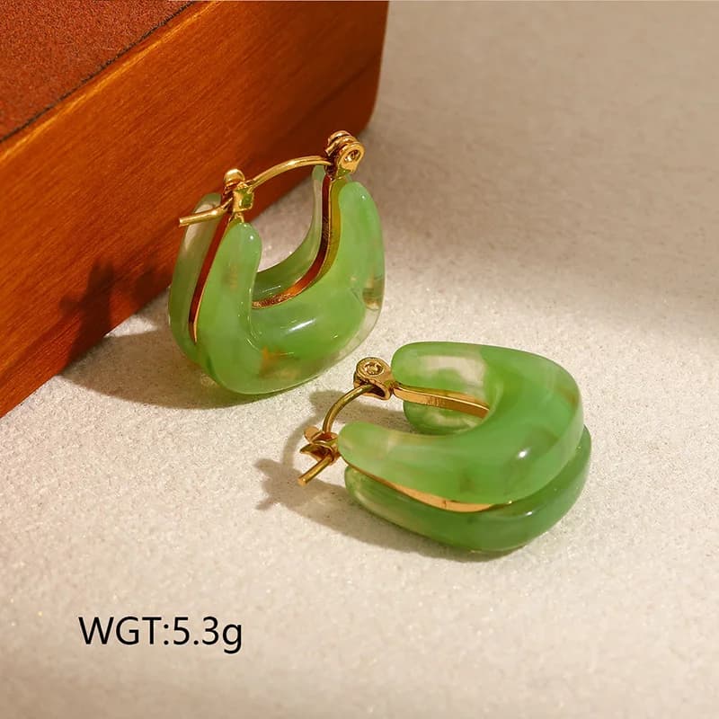 Vintage Teardrop Amber Stud Earrings