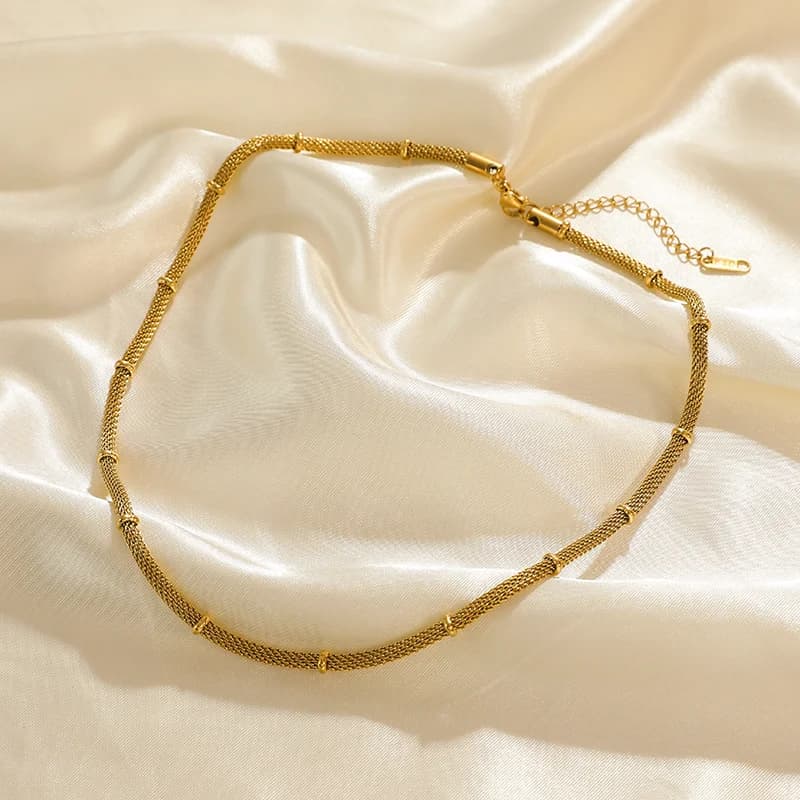 Odporny na rdzę naszyjnik typu choker z łańcuszkiem