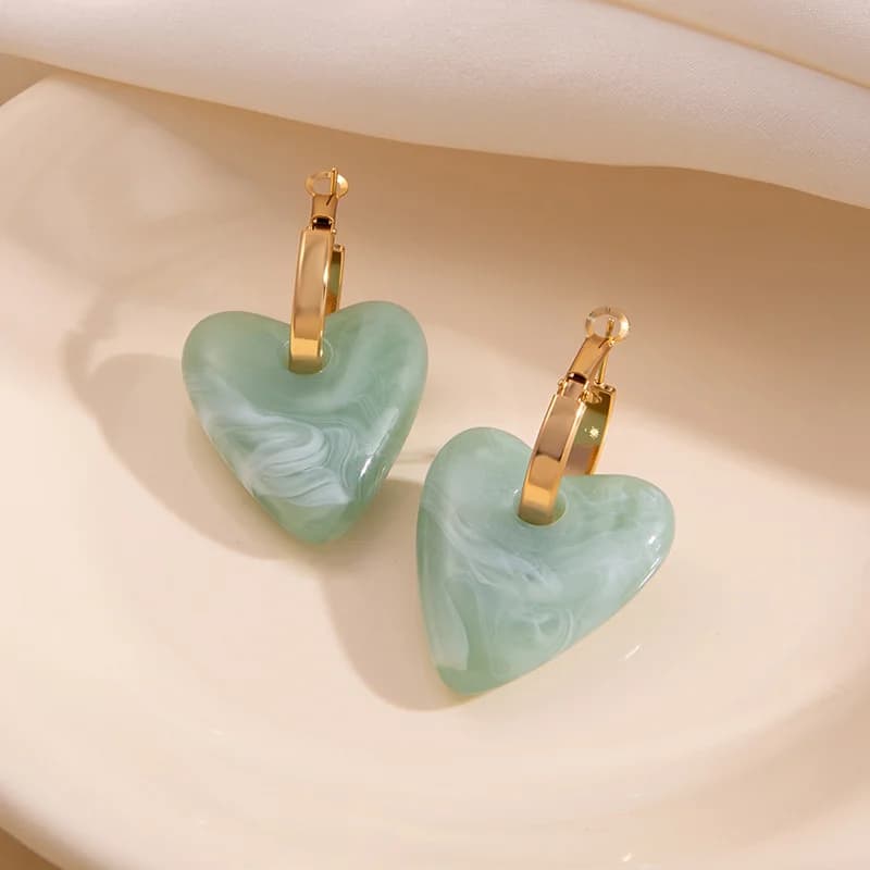 Vintage Teardrop Amber Stud Earrings