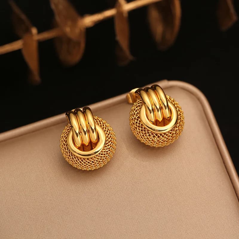 Small Gold Color Stud Earrings