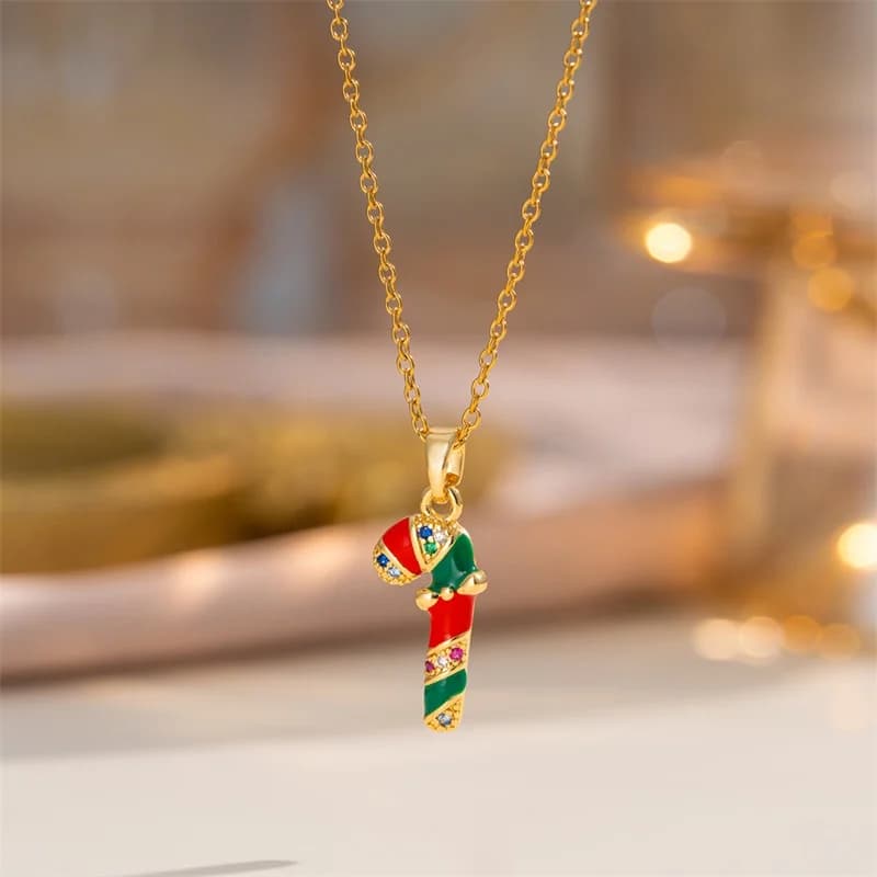 Christmas Tree Zircon Pendant Necklace