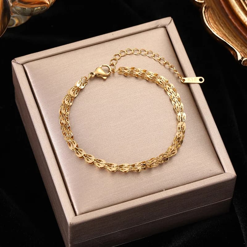 Sparkling Zircon Crystal Chain Bracelet