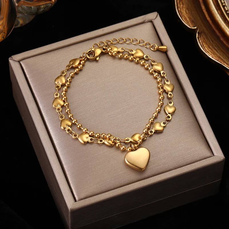 18K Gold Plated Synthetic Zircon Beaded Bracelet