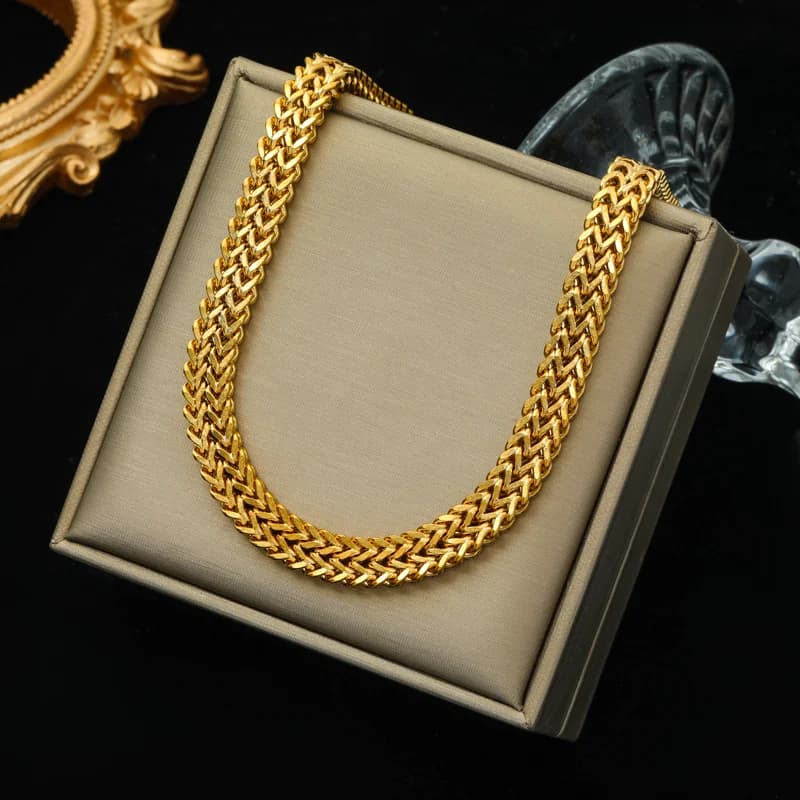 Gold Thick Chain Choker Necklace