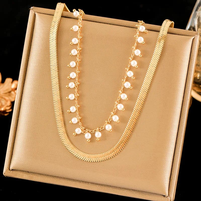 Layered Stacking Gold Chain Necklace