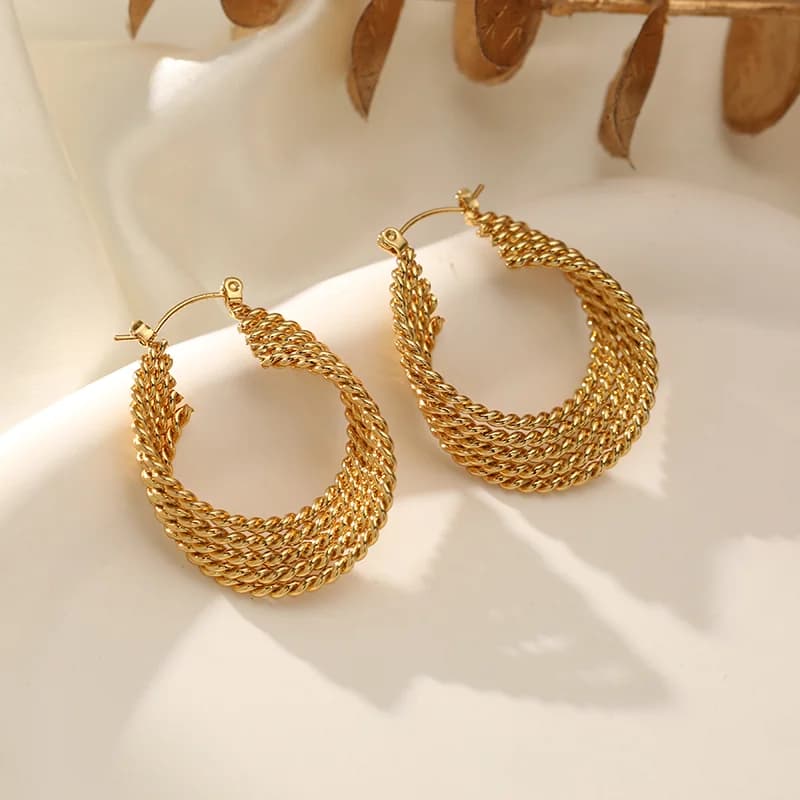 Stainless Steel Geometric Hoop Earrings