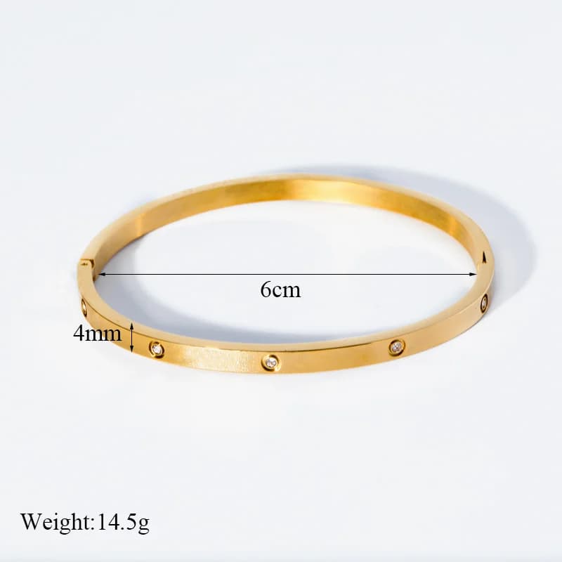 Bransoletka typu bangle z cyrkoniami w 3 kolorach
