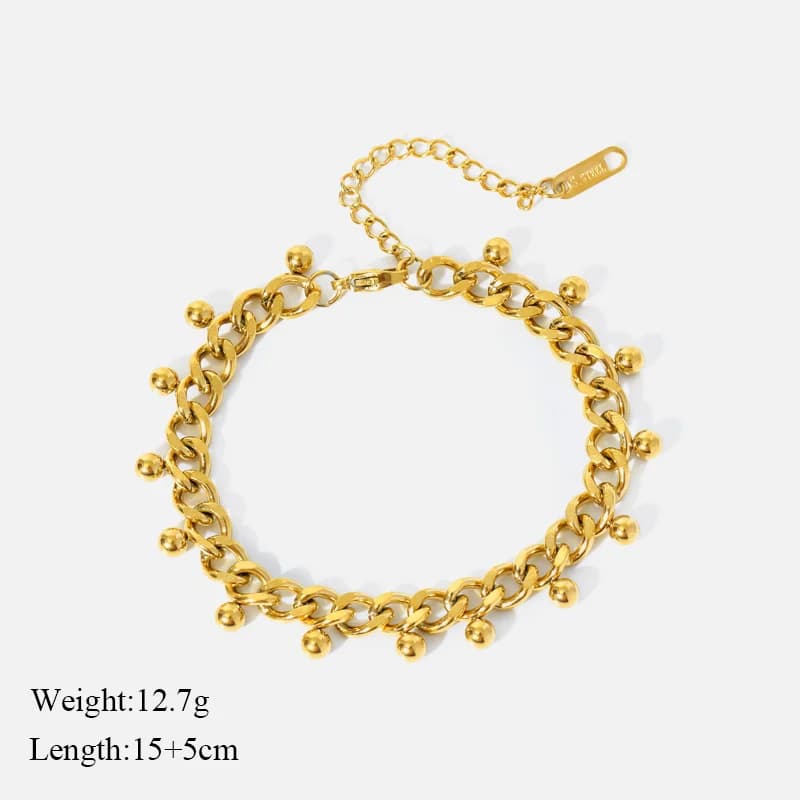 Zestaw naszyjnik choker i bransoletka z masywnego łańcucha, złoty